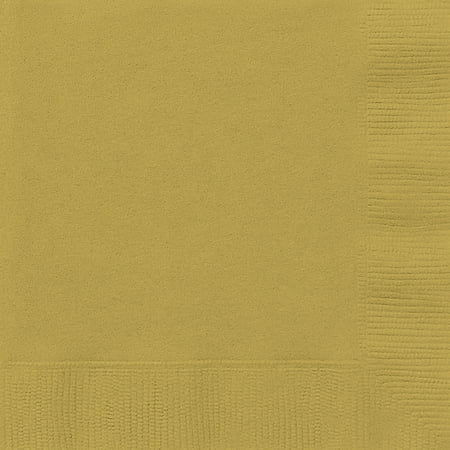 Way To Celebrate Paper Party Napkins, Gold, 6.5in, 24ct