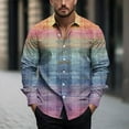 thumbnail image 2 of ZCFZJW Mens Ombre T-Shirts Casual Long Sleeve Tie Dye Gradient Color Print Hawaiian Beach Hawaiian Tees Shirt Loose Regular Fit Vacation Tshirt Tops Multicolor#03 XXL, 2 of 5