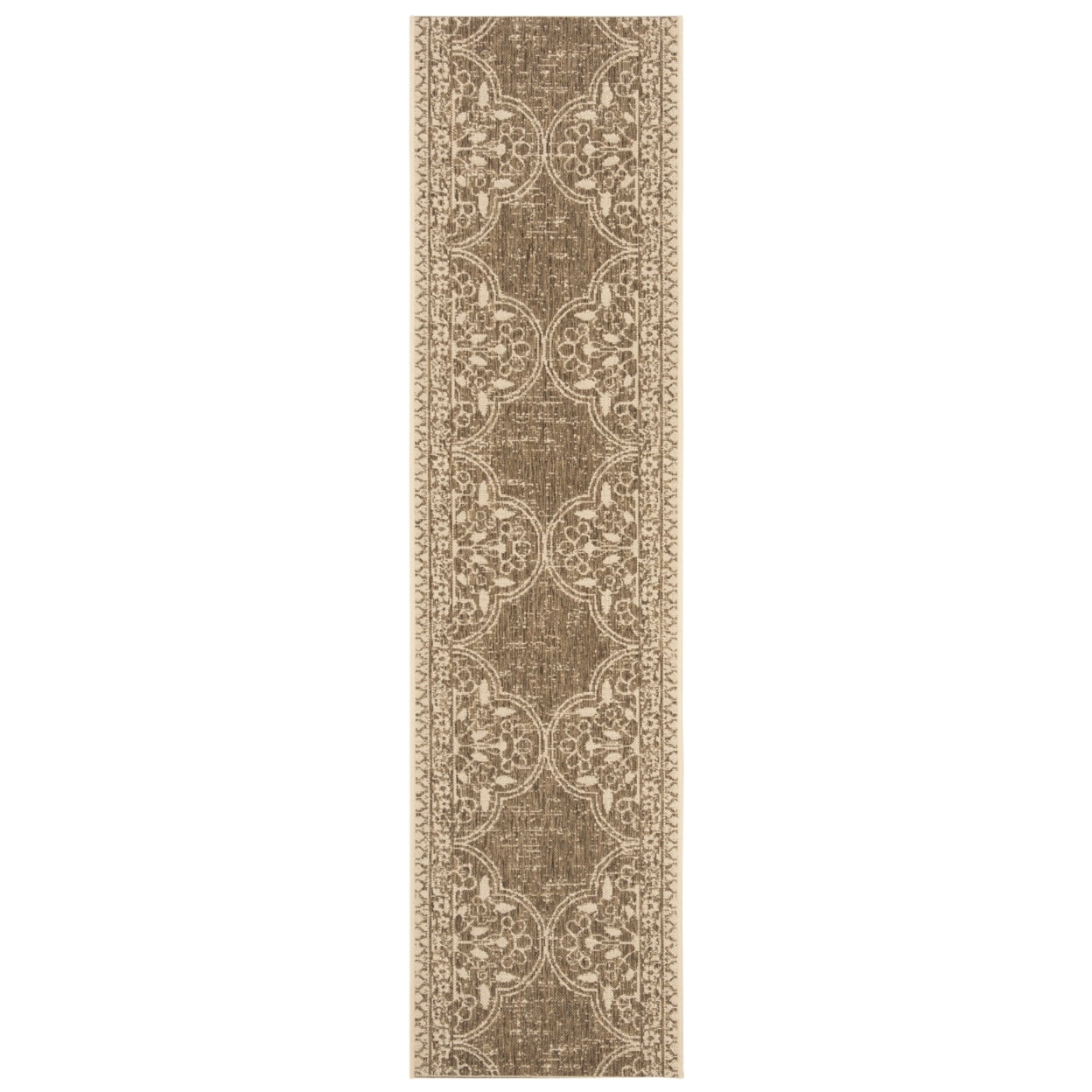 SAFAVIEH Beach House Kiaran Southwestern Indoor/Outdoor Area Rug Cream/Beige, 6'7" x 6'7" Round