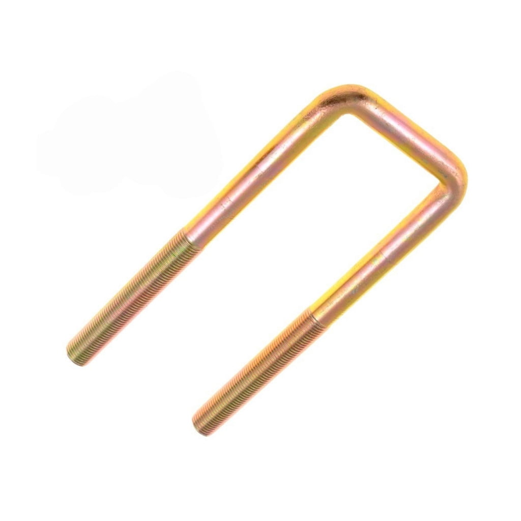 KarParts360 Threaded U-Bolt - Steel | Yellow Zinc | Square U-Bolt | Heat Hardened | Fine Thread | 1/2 Inches Thread Diameter