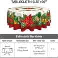 thumbnail image 5 of Christmas Tablecloth 60 Inch, Winter Poinsettia Floral Round Table Cloth, Xmas Snowflake Holly Berry Table Cover for Kitchen Dining Decor, Waterproof Reusable Tablecloths for Holiday Party, 5 of 6
