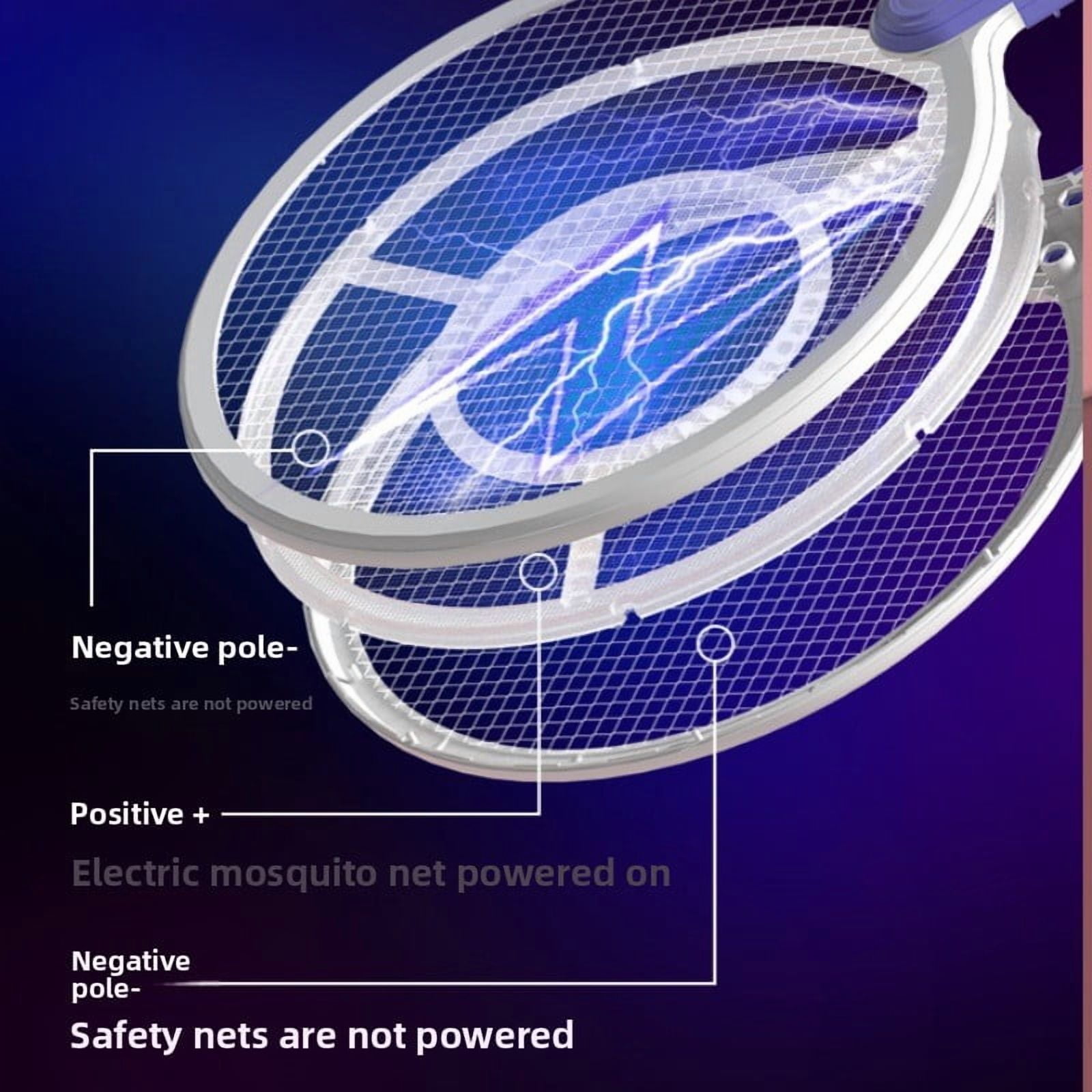 Multifunctional dual-purpose electric mosquito swatter, purple light mosquito trap, three-dimensional base, solar charging, long-lasting battery life