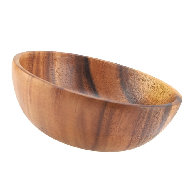 Tazón Para Servir Con Borde Ondulado Ondulado Para Frutas O Ensaladas, Artesanía Mate, Mate, Tazones De De Acacia Para Alimentos, Versátiles Y Convenientes