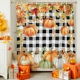 thumbnail image 4 of Thanksgiving Pumpkin Shower Curtains for Bathroom, Maple Leaves White Black Plaid Waterproof Fabric Shower Curtain for Bathroom Bathtub Decoration, Machine Washable, 36"x72", 4 of 9