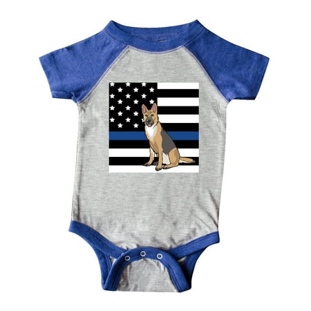 

Inktastic Police K 9 Blue Line Flag Gift Baby Boy or Baby Girl Bodysuit