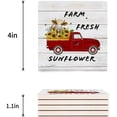 thumbnail image 3 of KXMDXA Farm Fresh Sunflower Cattle Sunflower on Old Car Set of 6 Coaster for Drinks, Absorbent Ceramic Stone Coasters Cup Mat with Cork Base for Home Kitchen Room Coffee Table Bar Decor, 3 of 4