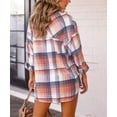 thumbnail image 4 of XINQIHANG Womens Casual Plaid Shacket Button Down Long Sleeve Shirt, 4 of 6
