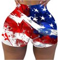 thumbnail image 2 of LEBONYARD Summer Clearance Womens Shorts,Women's Shorts with Comfortable Fit,Women's Independence Day High-waisted Summer Print Leggings Beach Shorts Red S, 2 of 6