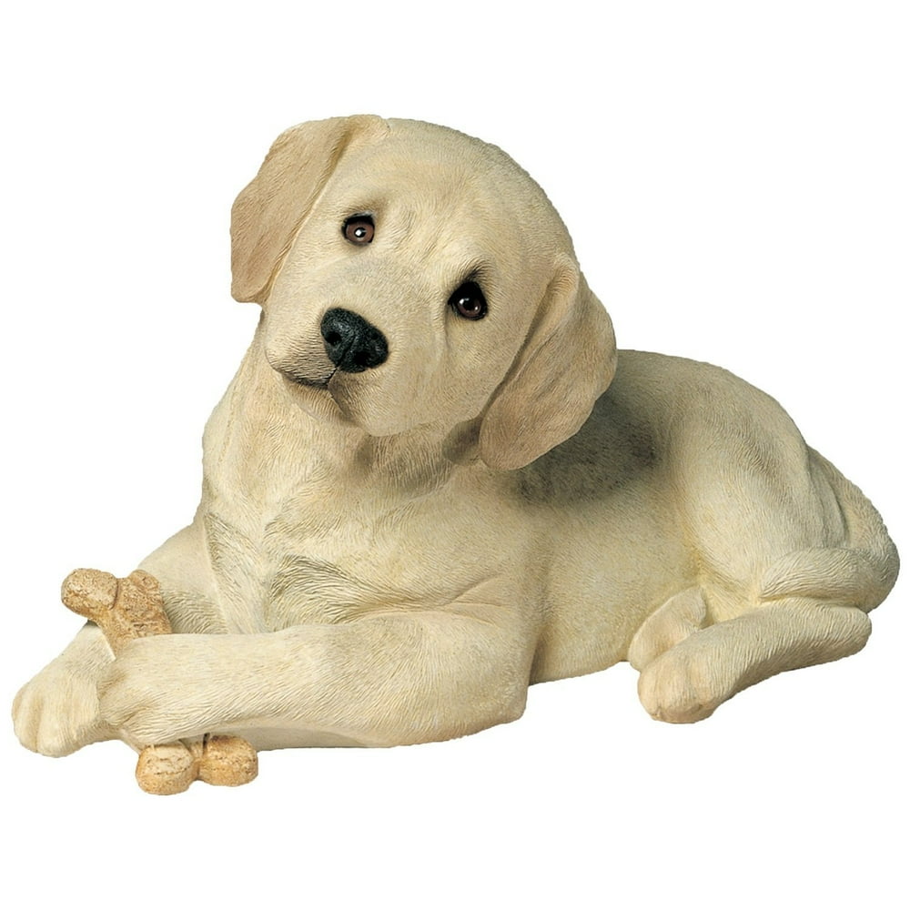 Sandicast "Life Size" Lying Yellow Labrador Retriever Pup Dog Sculpture