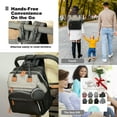 thumbnail image 2 of Diaper Bag Backpack for Mom and Dad – Large Capacity Baby Bag w/ USB Port – Waterproof Travel Backpack for Baby Essentials, Stylish Gray/Black, 2 of 7