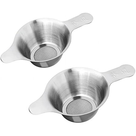 

Tea Strainer 2pcs Different Size Stainless Steel Coffee Strainer Fine Mesh Tea Infuser Funnel Leaf Filter with Double Handle Mini Fine Mesh Strainer Making Flour Sugar