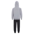 thumbnail image 2 of ZDHoor Boys Girls 2 Pieces Tracksuit Sweatsuit Hooded Pullover Sweatshirt with Sweatpants Jogger Set Gray&Black 3-4, 2 of 6