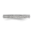 thumbnail image 3 of 14K White Gold Ring Band Eternity Diamond Round Polished 1 2 CT Vintage , Size 5, 3 of 5