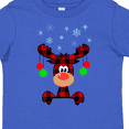 thumbnail image 4 of Inktastic Cute Flannel Reindeer with Christmas Bulbs and Snowflakes Boys or Girls Toddler T-Shirt, 4 of 5
