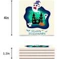 thumbnail image 3 of RYLABLUE Happy Halloween Ghost Set of 8 Coaster for Drinks, Absorbent Ceramic Stone Coasters Cup Mat with Cork Base for Home Kitchen Room Coffee Table Bar Decor, 3 of 4
