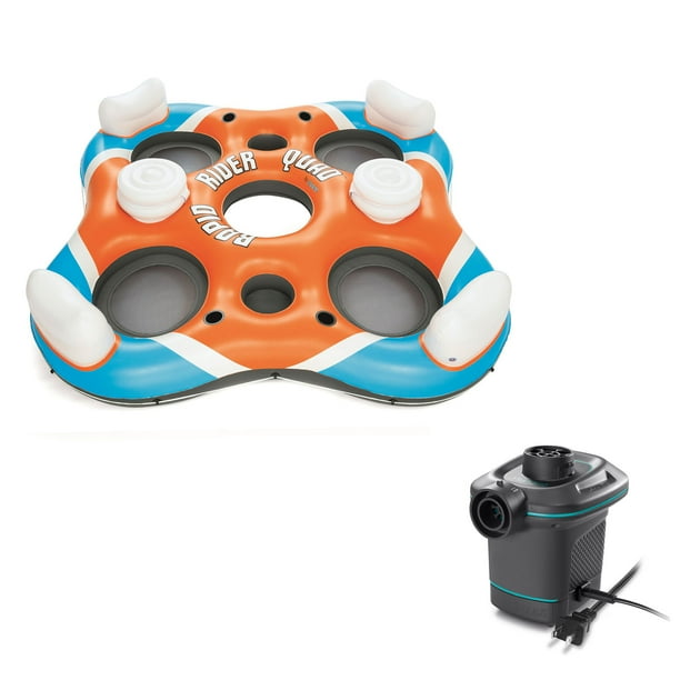 Bestway Rapid Rider 4 Person Floating Island River Lake Raft & Electric Air Pump