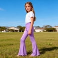 thumbnail image 5 of BFHHYA Girls Stretch Bell Bottoms Flare Pants Ruffle Bootcut Leggings Casual Cotton High Waist Pants for Girls Size 4-16 Years, 5 of 8