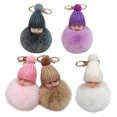 thumbnail image 1 of 5 llaveros de peluche para niñas, divertidos y creativos, para bolso o coche (blanco, rosa, verde, morado y gris oscuro)., 1 of 6