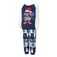 thumbnail image 3 of Elippeo Christmas Family Pajamas Matching Set Letter Santa Hat Print Long Sleeve Tops and Snowman Snowflake Print Pants Sleepwear, 3 of 10