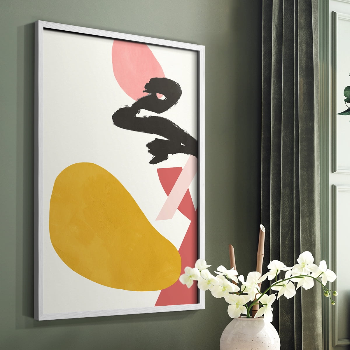 Bright Boy I Framed Print in White Solid Wood Framed Print No Nail Hanging