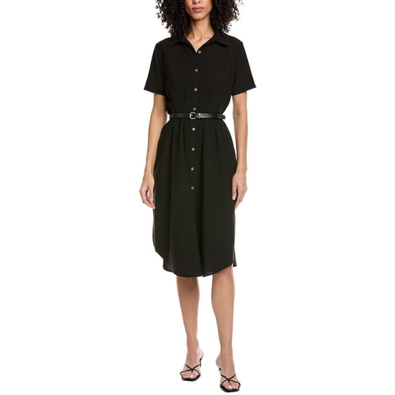 Nanette Nanette Lepore womens Short Sleeve Midi Dress, 12, Black
