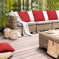 thumbnail image 5 of CJC Outdoor Throw Pillow Covers Waterproof 2 Pack Square Cushion Cases for Patio, Couch, Tent, Garden, Beach and Sofa, 18" x 18", Red, 5 of 9