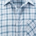 thumbnail image 3 of YODETEY George Men’s Button-Up Commuter Shirt with Short Sleeves, Mens Fit Button Down Dress Shirts, Green Big Men's XXL, 3 of 5