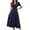 Navy, variant on Maxi Dresses for Women A-Line Puff Short Sleeve for Casual Beach Party Semi-Formal for Wedding Guest with Back Zipper Flowy Dresses