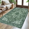 thumbnail image 1 of Siiloom 3x5 Green Washable Rug for Living Room, Soft Medallion Printed Rug with Non-Slip, Low-Pile Vintage Boho Area Rugs for Entryway Nursery Bedroom Dining Table, Dorm Carpet with Non-Shedding, 1 of 8