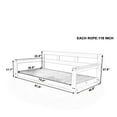 thumbnail image 3 of Twin Size Patio Swing Bed, Wood Porch Swing Daybed with Hemp Ropes, Hanging Bed for Backyard, Garden, Bearing 350 lbs, Natural, 3 of 9