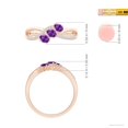 thumbnail image 5 of ANGARA Natural Oval Amethyst Three Stone Bypass Ring with Diamonds in 14K Rose Gold for Women (Size-4x3mm) | February Birthstone, Birthday, Anniversary, Jewelry Gift for Women | Natural Amethyst Ring, 5 of 9
