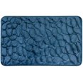 thumbnail image 1 of Tapis de bain en relief pav¿¿ pour salle de bain, tapis antid¿¿rapant pour lavabo, tapis de sol lat¿¿ral pour salle de douche, paillasson en mousse ¿¿ moire de forme, bleu fonc¿¿, 1 of 5