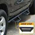 thumbnail image 4 of YHH Drop Down Running Boards Compatible with 2009-2018 Ram 1500, 2010-2026 Ram 2500 3500 Crew Cab (Incl. 2019-2024 Classic), Dual-Stage Textured Black Powder Coated, 82" Step Bars, 4 of 6