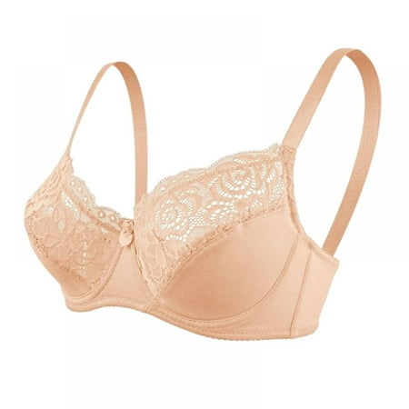 

Unlined Underwire Bra Women s Minimizers Embroidery Lace Bra Wired Non-Padded Full Coverage Sexy Bra