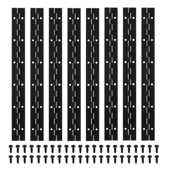 12x1.2 Inch Piano Hinge,8 Pcs Continuous Hinge with Holes for Piano Gate Door Wooden Storage Box Cabinet Boat,Black