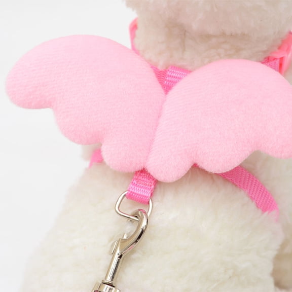 Luxshiny Pink Adjustable Pet Harness with Lead Plastic Release Buckles and Wing Design
