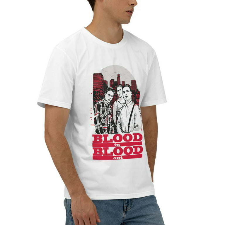 Men'S Somexican Blood In Blood Out Official T Shirt Cotton Fashion Casual  Round Neck Short Sleeve Tees Small White 