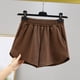thumbnail image 1 of Puntoco Pantalones cortos deportivos para mujer, de moda, estampados, de color sólido, finos y holgados, para correr y hacer ejercicio, se pueden usar externamente, de cintura alta y pierna ancha, 1 of 4