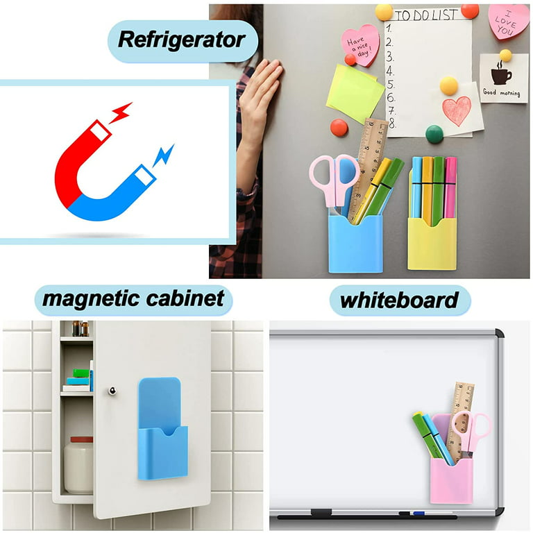 proturbo 4 Pack Magnetic Marker Holder Magnetic Pen Holder Magnetic Dry  Erase Marker Holder Organizer for Home Refrigerator School Whiteboard and