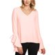 thumbnail image 1 of Blusa sin mangas 1.STATE para mujer con mangas en cascada rosa extra pequeña, 1 of 1