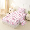 thumbnail image 2 of Erosebridal Kids Kawaii Bowknot Stripes Twin Sheet Sets 3pcs,Girls Teens Cute Love Heart Stars Print Bedding,Luxury Bedroom Decor, 2 of 5