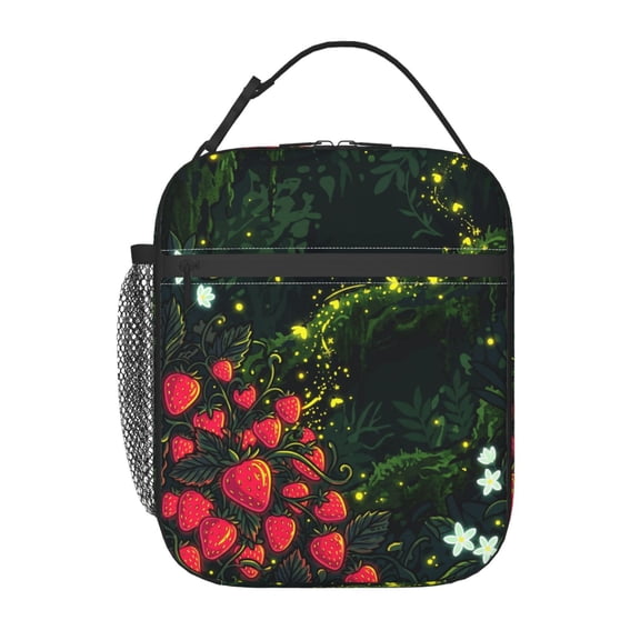Strawberry Lunchbox Insulated Lunch Bag Reusable Cooler Lunch Boxes Tote Box Reusable Lunch Bags For Women Adult For Gifts Office Picnic Travel Beach