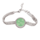 thumbnail image 1 of Línea de planta de flor de flor de loto Pulsera de tobillera de cadena de tenis, joyería de diamantes, 1 of 3