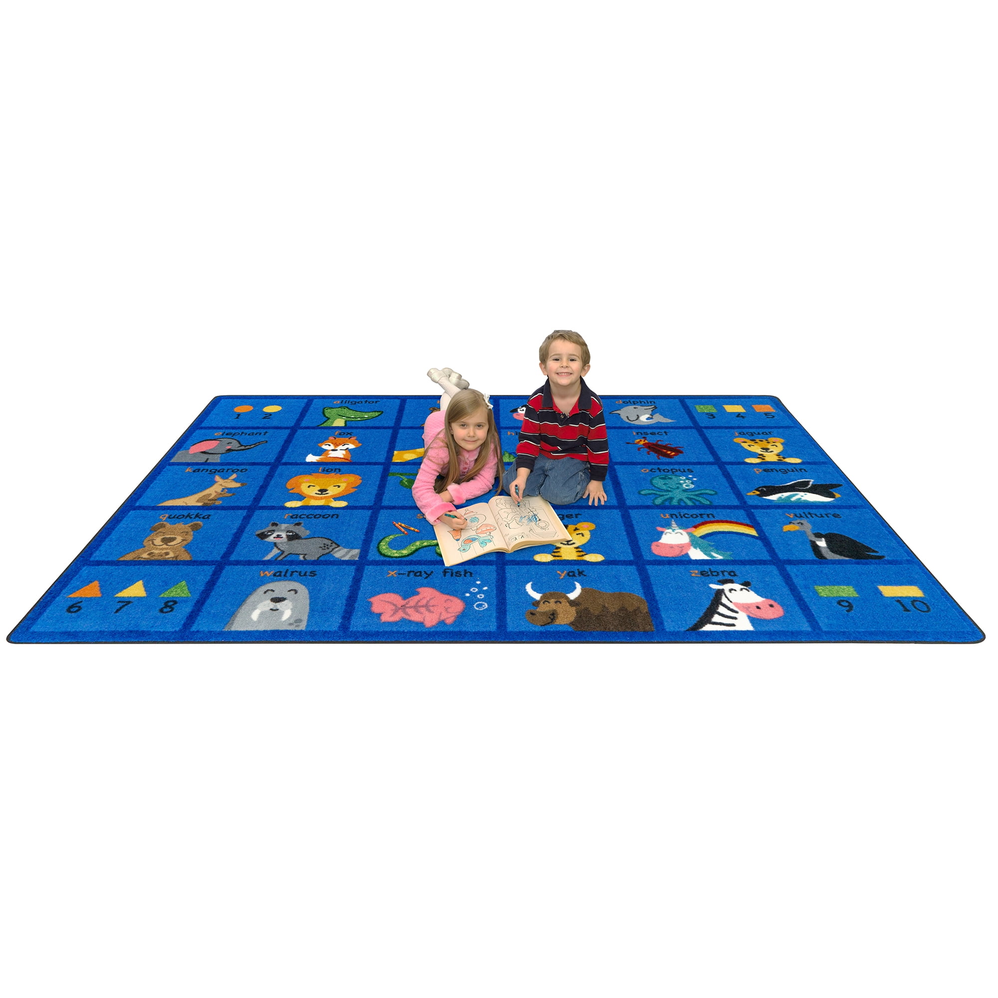 Joy Carpets Friendly Phonics Animals 10'9" x 13'2" Indoor Area Rug in Color French
