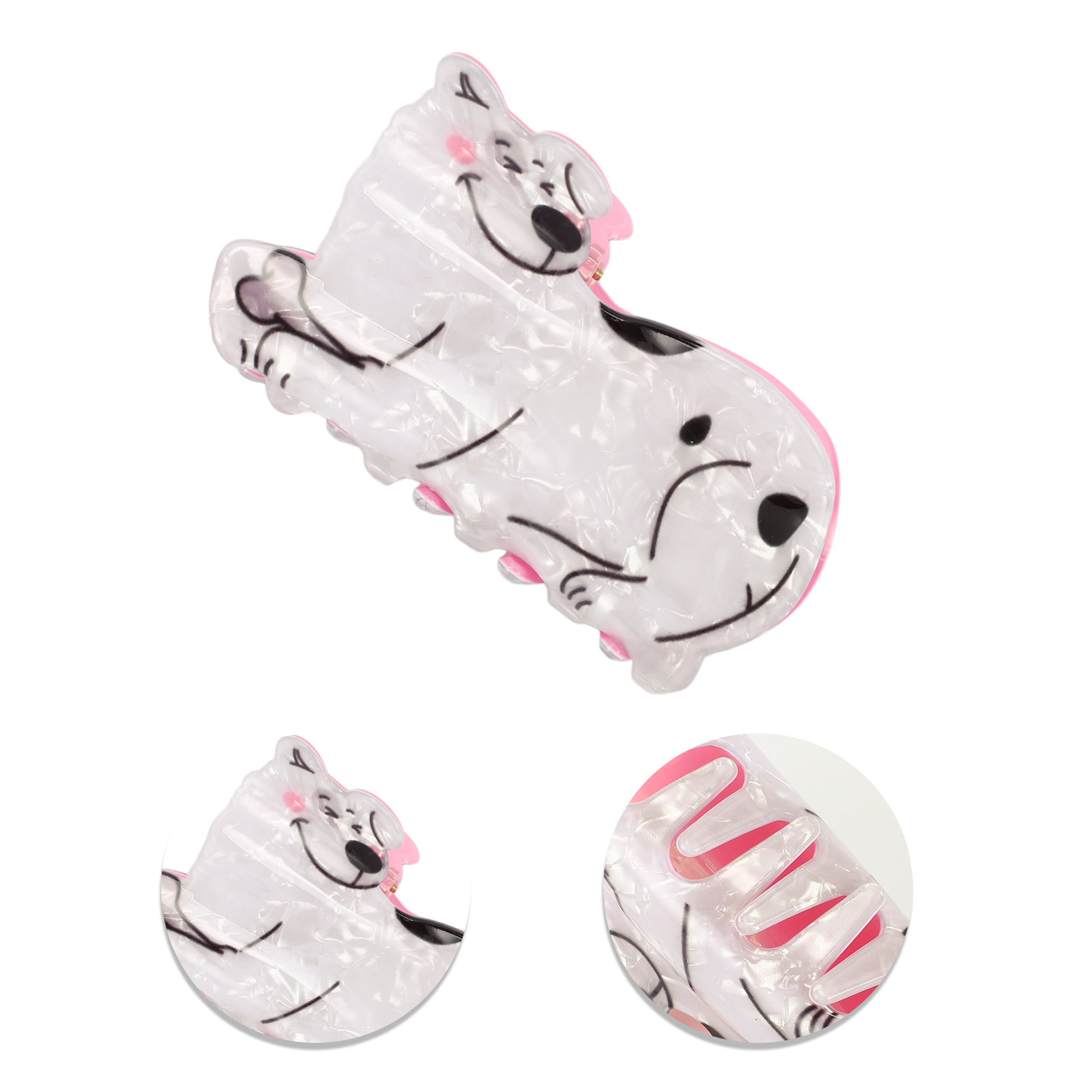 NOMADIC NOOK Women's Fashion Cute Cat Hair Clips 3 Pcs Black White Orange Green
