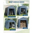 thumbnail image 6 of Telyswee Outdoor Storage Shed, Portable Carport with Roll-up Ventilated Zipper Door and Windows, Heavy Duty Waterproof Tarp, Storage Sheds for Motorcycle, Bike, Firewood, Garden Tools, 6 of 8