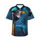 thumbnail image 1 of Balery Modern Style Blue Parrot Camisas hawaianas de manga corta para hombre, camisas playeras de corte holgado, camisas de vacaciones con botones,3X-Large, 1 of 7