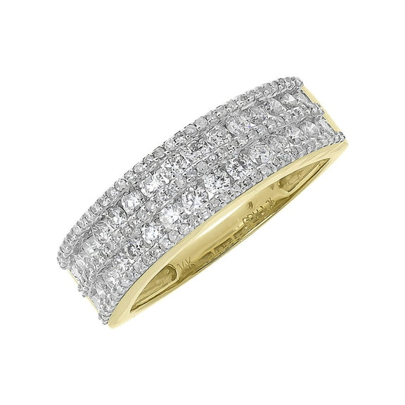 7mm Mens Pave Channel Diamond Band in 14k Yellow Gold (1.26 ct)