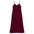 thumbnail image 3 of StSilkitty Plus Size Maxi Dresses for Womens Solid Color Adjustable Spaghetti Strap Sleeveless V Neck Long Sundresses, 3 of 5