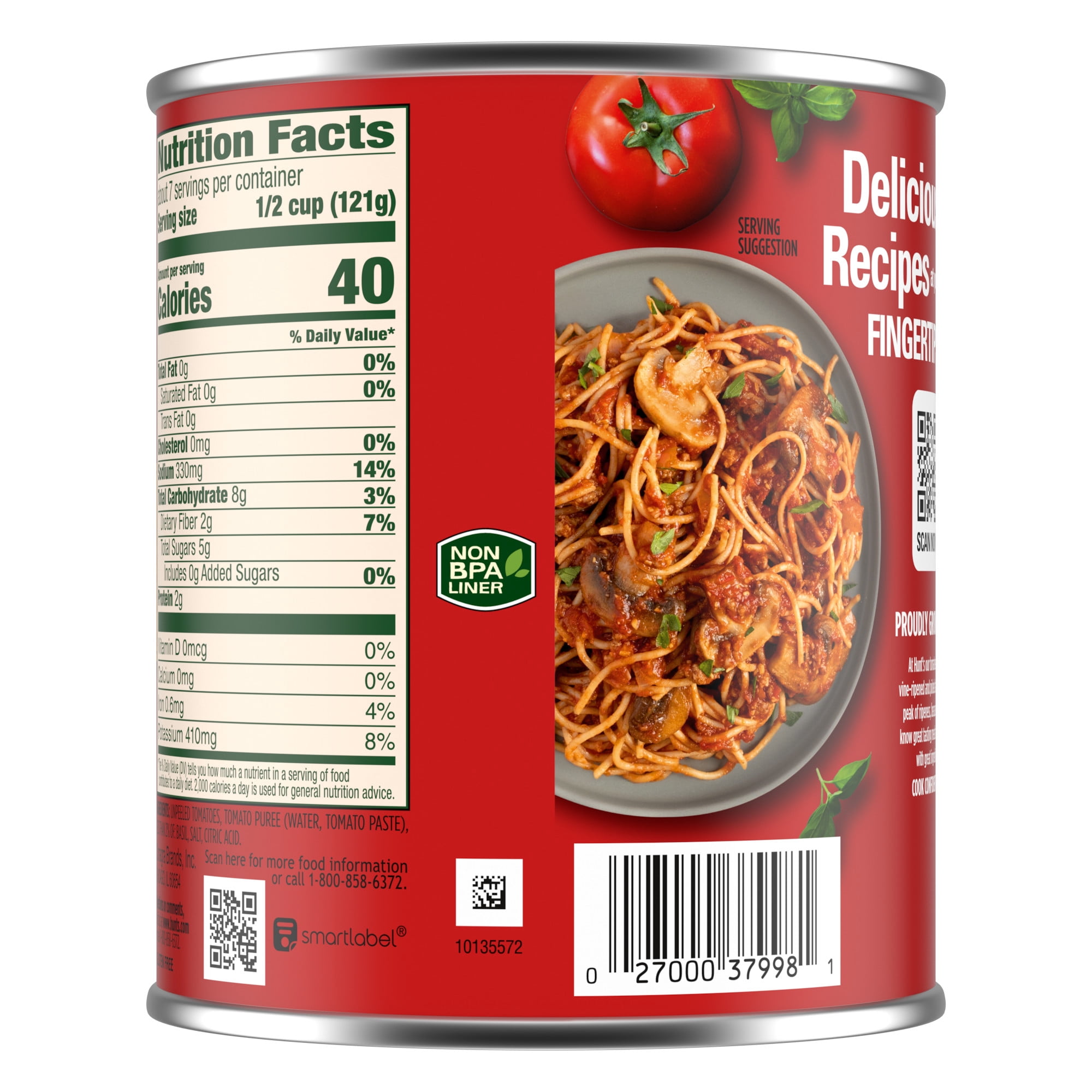 Hunt’s Crushed Tomatoes with Basil, Perfect for Chili & Soups, 28 oz. Can